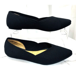 Cynthia Rowley Women's Black Pointed Toe Slip On Ballet Flats Size 7.5 M